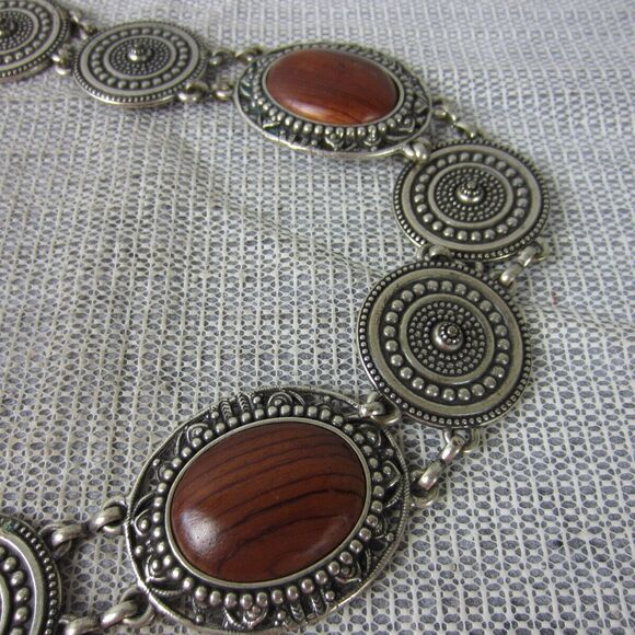 Vintage Concho Belt Womens Large Medallion Wood Chain Western Fashion main image 9